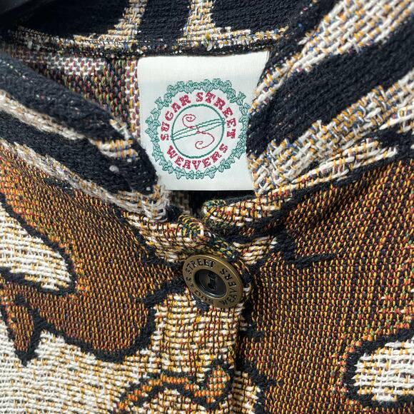 Vintage Sugar Street Weavers Safari Animal Print Button Up Sweater Jacket Medium - Picture 4 of 10